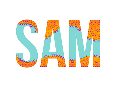 SAM circles dots gradient letterart name pattern sam typeart