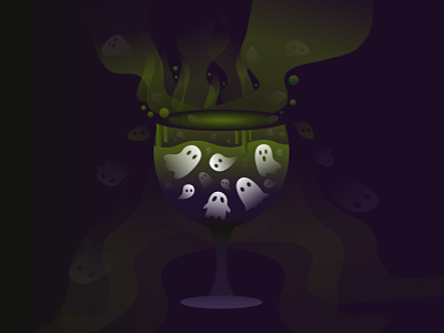BOOze boost booze cauldron ghost ghosts gradient halloween halloween design