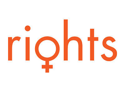 Ri♀hts futura orange rights women womensrights wordplay