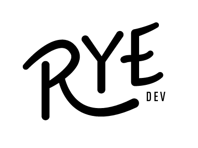Rye Dev #2 (goofier) dev lettering logo rye