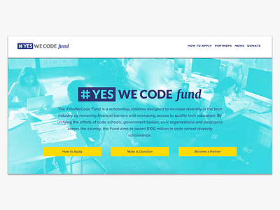 #YesWeCode Fund Website coding education fund logo responsive scholarship website