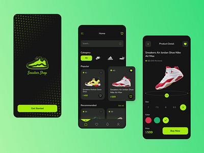 E commerce screen ui design sneaker shop app cart design ecommerce graphic design mobile mobilescreen screen shoe shop shopping ui ux