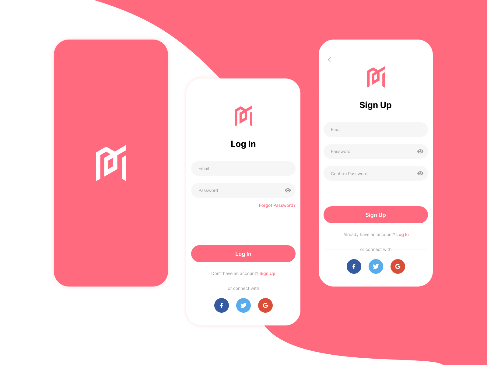 Mobile App Log In & Sign Up Screen Design by onkarr_design on Dribbble