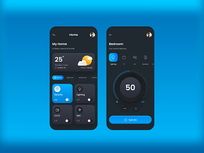 Mobile home monitoring dashboard app screen design