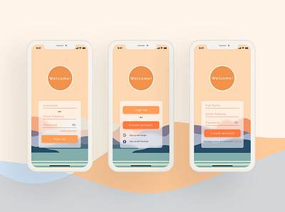 Daily Ui 001 Sign Up app design illustration ui ux vector