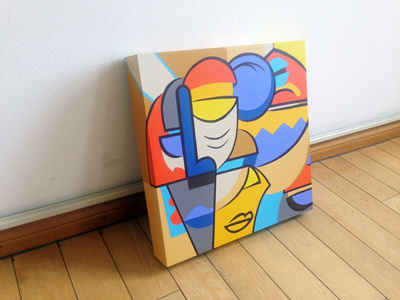 Hear abstract acrylic canvas hear painting shapes