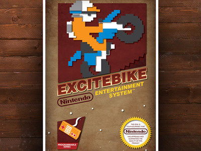 Excitebike Poster excitebike nes poster