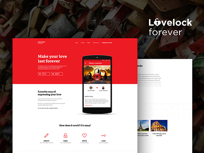 Lovelock Forever Homepage clean homepage landing page minimal red responsive ui web webdesign website white