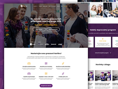 Fair Homepage WIP clean conference fair features homepage minimal photo purple web website white