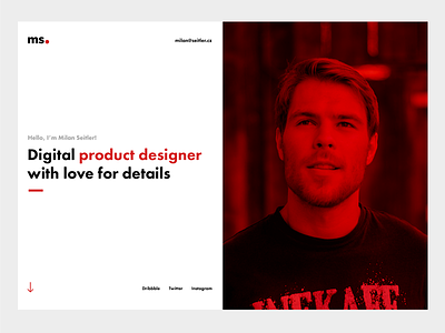 Personal Website Concept concept designer minimal personal photo portfolio red split ui web webdesign white