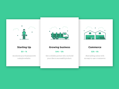 Pricing Table Illustration #2 drawing icon illustration lumberjack outline pricing truck ui vector warehouse web