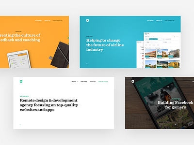 Headers on Ents.co agency header hero landing page minimal page ui ux web website white