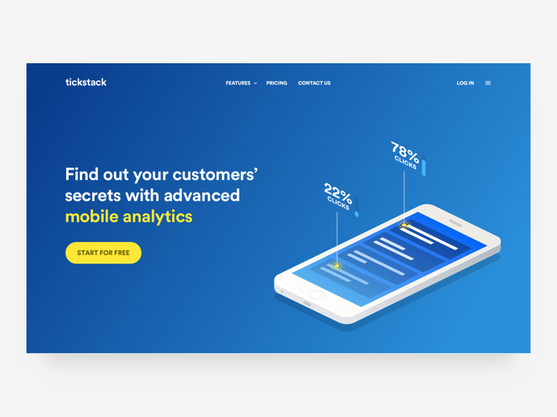 (Yellow) Blue header concept #3 isometric landing color vector drawing illustration hero homepage web ui