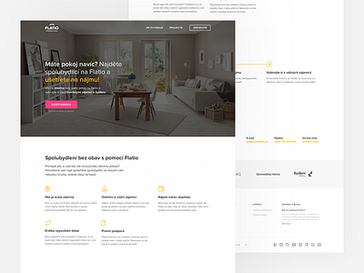 Co-living landing page on Flatio hero landing minimal page progress steps ui ux web white