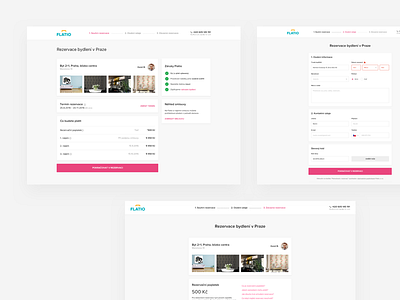 Booking on Flatio 3/3 booking cta form input page progress table ui web white