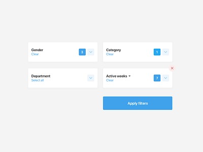 Dashboard UI elements #2 app box card dashboard delete filter form list search select tags ui
