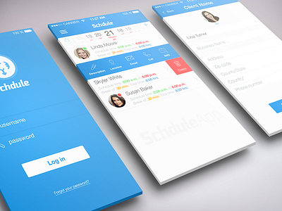 Schdule App app blue ios iphone schedule ui