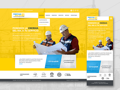 Fortius Solar - Homepage Responsive corporate electric homepage industry landingpage microsite mobile responsive solar ui webdesign website