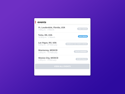 Events Widget