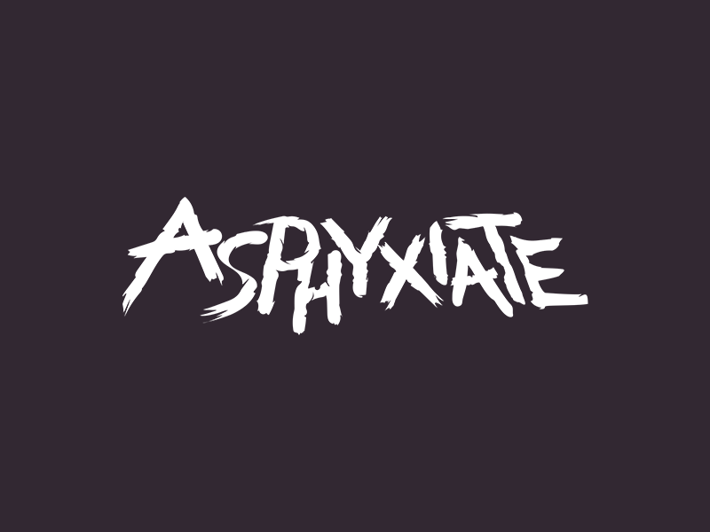Asphyxiate Logotype cartoon creepy dangerous logotype moody music typography