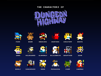 Dungeon Highway Characters characters pixel art video games