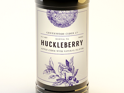 Greenwood Cider Concept bottle brewing cider huckleberry logo