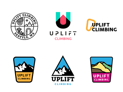 Uplift Climbing drafts bouldering branding climbing climbing gym gym logo mountains rock climbing seattle