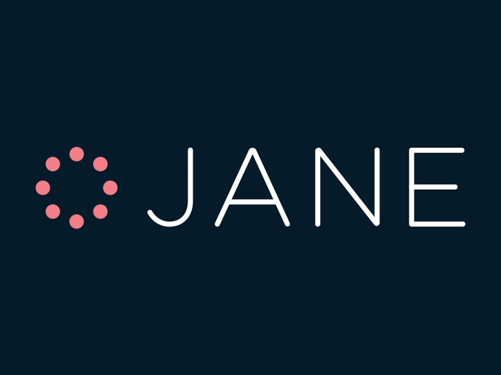 Jane Logo Animation aftereffects blue branding dots drawn type jane logo logo animation lottie motion design pink white