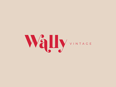 Wally Vintage Branding brand branding design funky graphic design logo retro swoosh vintage