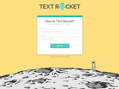 Text Rocket Sign-Up