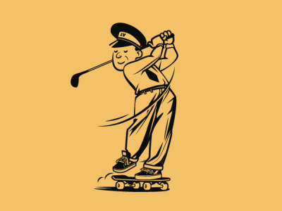 Life Valet Golf Mascot brooklyn designer character design golf golfer graphics illustration skateboarding t shirt design t-shirt design tee design vector vector design