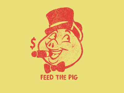 Feed the Pig animals brooklyn designer character design graphics illustration pig pin design tee design type vector design