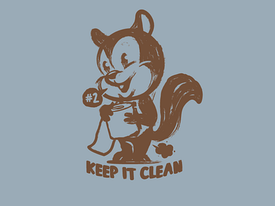 Keep it clean! animals brooklyn designer character design graphics illustration sticker design t shirt design tee design vector vector design