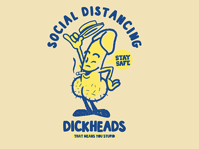 Social Distancing! character design design graphics illustration sticker design t shirt design vector design