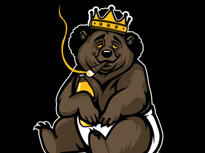 Biggie Bear character design graphics illustration tee design