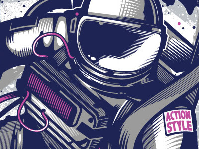 Action Style Lost in Space graphics illustratoin tee design vector