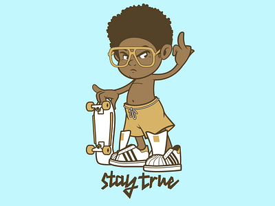 Stay True brooklyn designer character design graphics illustration skateboarding sticker design t shirt design vector design