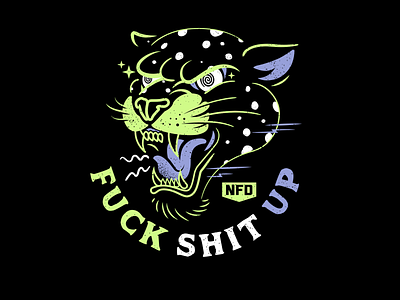 Fuck Shit Up Design brooklyn designer graphics illustration panther t shirt design vector design