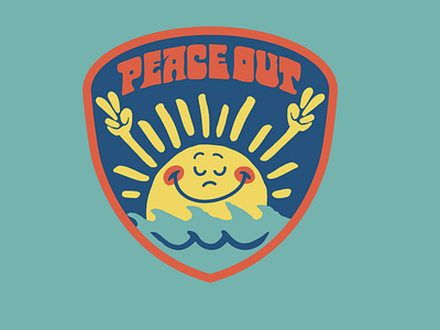 Peace Out brooklyn designer character design graphics illustration sun surf t shirt design vector design waves