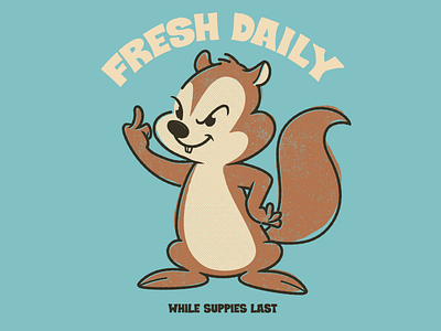 Fresh Daily! animals brooklyn designer character design graphics illustration squirrel t shirt design vector design