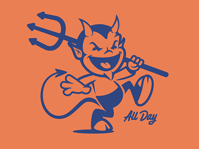 All Day brooklyn designer character design devil graphics illustration mascot satan t shirt design t shirt design tee design vector design