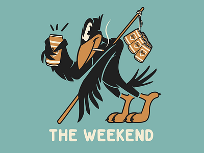 The Weekend! brooklyn designer character design crow graphics illustration sticker design t shirt design vector design