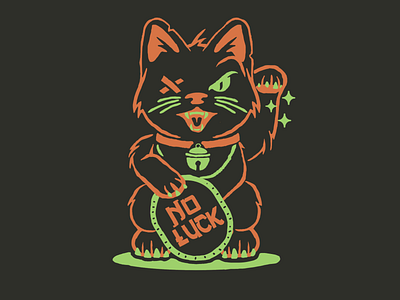 No Luck brooklyn designer cat character design graphics illustration t shirt design t shirt design vector design