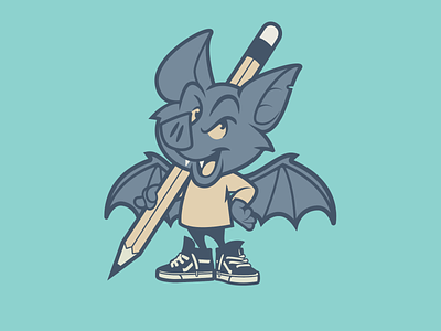 Freelance bat bat brooklyn designer character design freelance graphics illustration pencil t shirt design vector vector design