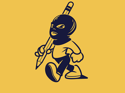 Pencil Thug brooklyn designer character design graphics illustration logo sticker design t shirt design t shirt design vector design