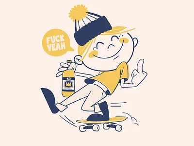 Fuck yeah! brooklyn designer character design graphics illustration skateboarding sticker design t shirt design type vector vector design