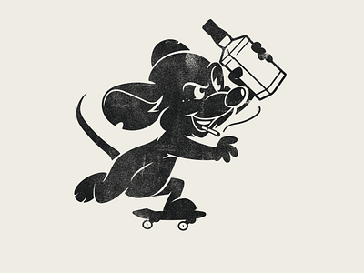 Drink up! brooklyn designer character design graphics illustration rat skateboarding t shirt design vector vector design