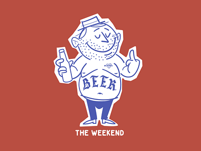 The weekend beer brooklyn designer character design graphics illustration sticker design t shirt design vector vector design