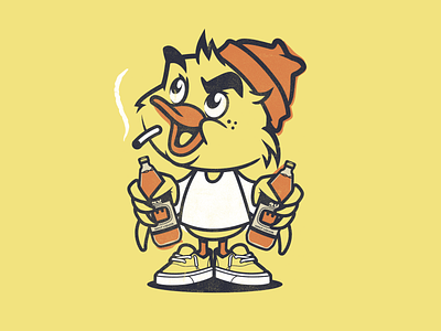 Weekend! character design duck graphics illustration t shirt design vector design