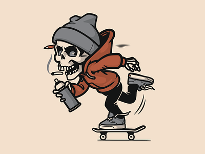 Art Mascot character design graphics illustration skateboarding skull t shirt design vector design